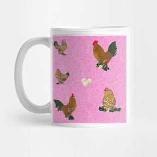 Belgian D'Uccle Pattern Pink Mug